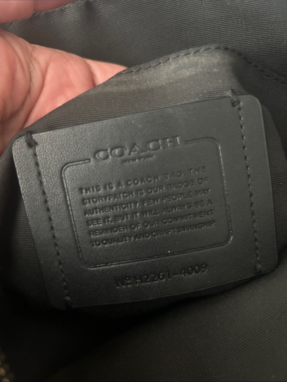 Coach Black Embossed Signature Leather Crossbody - Picture 2 of 8